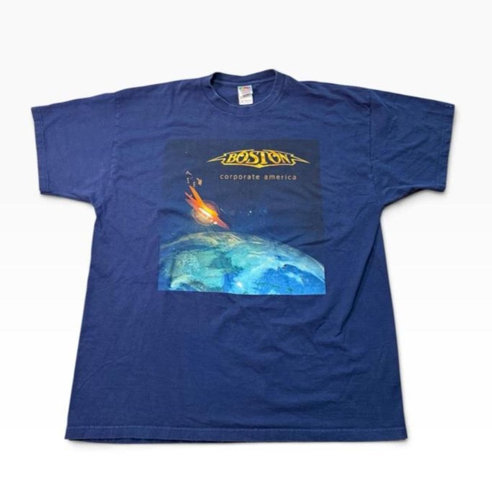 Y2K 2003 Boston Corporate America tour tee, navy, Fruit of the Loom, size 2XL